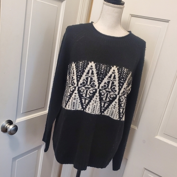 Croft & Barrow Black & White Pullover Sweater Size XXL/14 - Picture 1 of 7